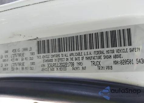 2016 Ram 2500 Slt from USA, damaged, VIN 3C6UR5JL2GG221738